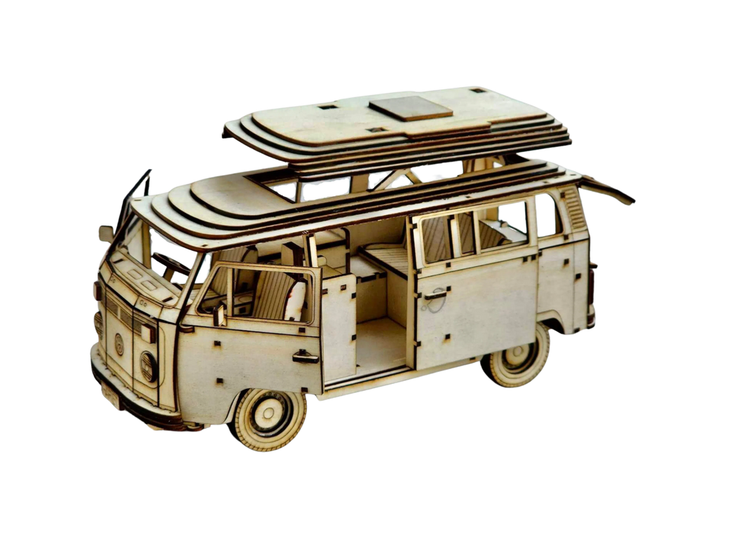 3D WOODEN CONSTRUCTION KIT | VOLKSWAGEN KOMBI CAMPER