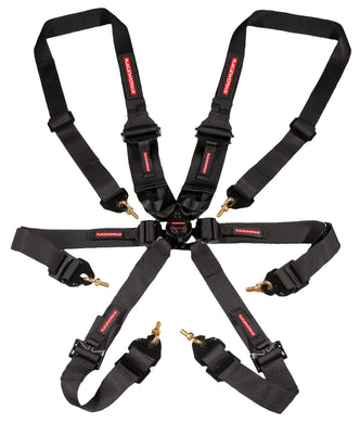 6 POINT FIA CAMLOCK HARNESS HANS (BLACK) | VPR-150BK-RACECAR-NZRACEWORKS-Autoignite NZ