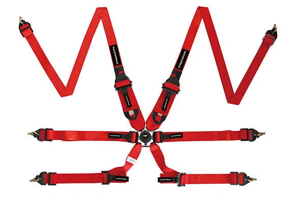 6 POINT FIA CAMLOCK HARNESS HANS (RED) | VPR-150RD-RACECAR-NZRACEWORKS-Autoignite NZ