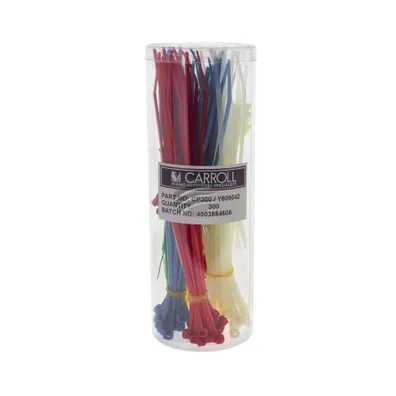 CABLE TIE ASSORTMENT 300PCS ASSORTED COLOURS & SIZES | CP300