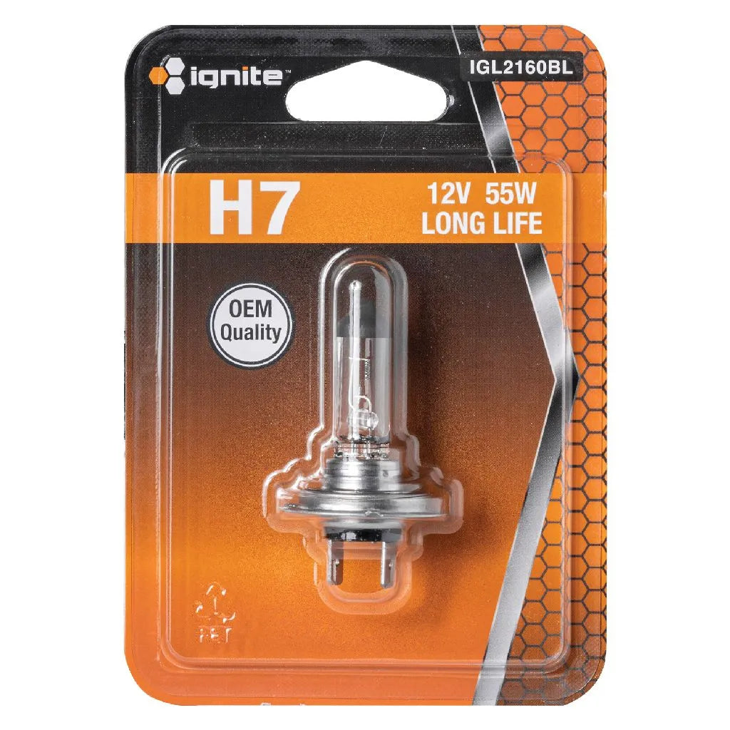 H7 HALOGEN GLOBE 12V 55W PX26D LONG LIFE | IGL2160BL