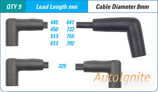 IGNITION LEAD SET FORD EB,ED,EF,EL,XR8 302 WINDSOR 4.9,5.0 | ILS-013M