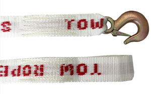 4m  x 50mm  Tow Rope - Forged Hook / Sewn Loop 50mm x 4m | 4000kg's