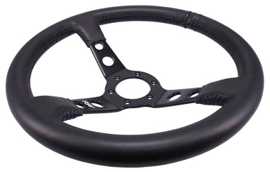 STEERING WHEEL DEEP LEATHER WITH BLUE STITCHING | VPR-194BE