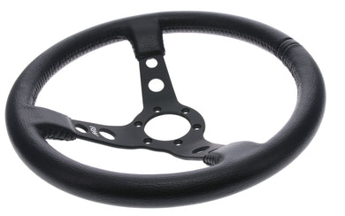 RACEWORKS LEATHER STEERING WHEEL DEEP DISH 350MM