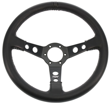 STEERING WHEEL DEEP LEATHER WITH GREY STITCHING | VPR-194GY