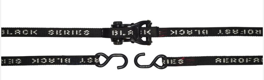 Black series Ratchet Tiedown, integrated clamp on ratchet. 33mm x 6m Single | 1500kg's