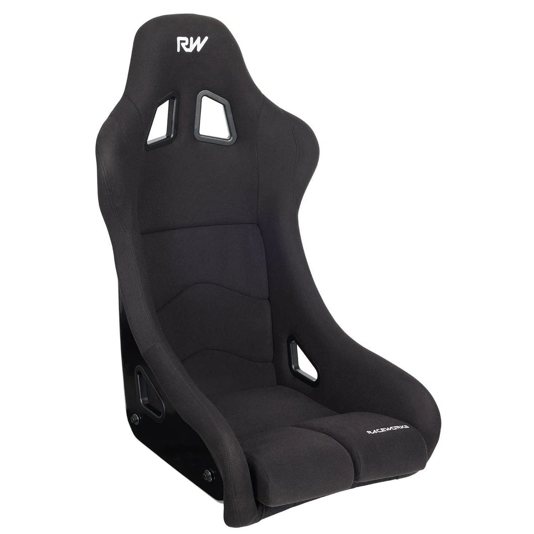 FIBREGLASS SMALL RACEWORKS SEAT BLACK CLOTH FIA APPROVED | VPR-402-S-NZRACEWORKS-Autoignite NZ