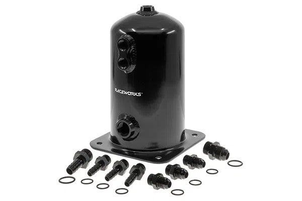 RACEWORKS 1.5L SURGE TANK AN-8 SINGLE OUTLET | ALY-068BK-SURGE TANK-NZRACEWORKS-Autoignite NZ