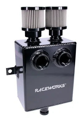 RACEWORKS 1.6L BLACK SLIMLINE ALUMINIUM CATCH CAN | ALY-155BK