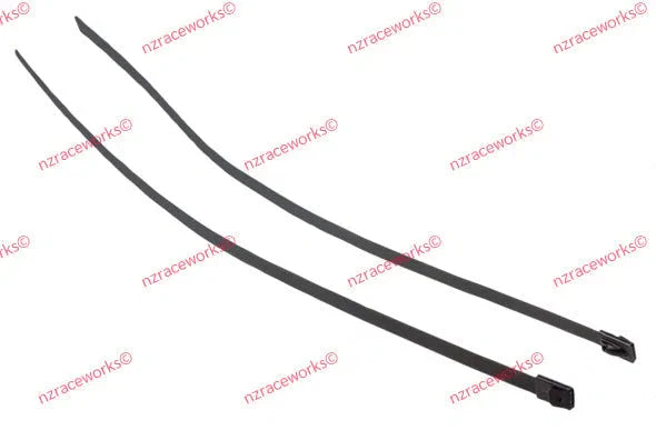 RACEWORKS 8MM STAINLESS LOCKING TIES 2PK 350MM | RWM-040-350MM-BK-Locking Ties-NZRACEWORKS-Autoignite NZ