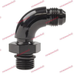 RACEWORKS AN-8 90DEG O-RING BOSS TOYOTA FLARE ADAPTER | RWF-922-08BK-AN MALE FLARE-NZRACEWORKS-Autoignite NZ