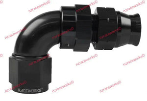 RACEWORKS AN-8 TOYOTA 1/2" TUBE 90DEG ADAPTER | RWF-139-08-08BK-NZRACEWORKS-Autoignite NZ