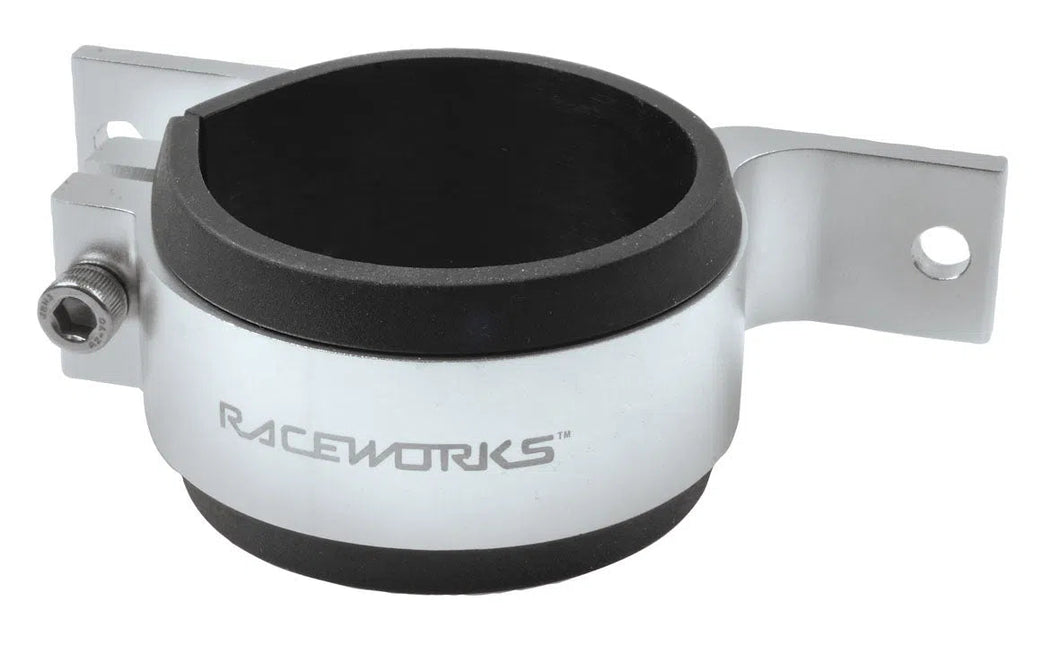 RACEWORKS BILLET FUEL PUMP BRACKET 60MM SILVER | ALY-001