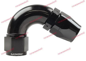 RACEWORKS CUTTER HOSE FITTING AN-10 120 DEG | RWF-104-10BK-HOSE FITTING-NZRACEWORKS-Autoignite NZ