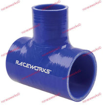 Load image into Gallery viewer, RACEWORKS HOSE TEE 2&#39;&#39; ID1.5&#39;&#39; SPOUT BLUE | SHT-200150BE
