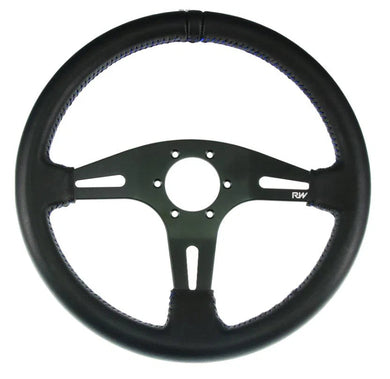 RACEWORKS LEATHER FLAT STEERING WHEEL 350MM