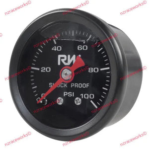 RACEWORKS LIQUID FILLED PRESSURE GAUGE 0-100PSI | FSA-506BK