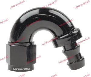 RACEWORKS PUSH LOK HOSE ENDS > 150 DEGREE - 400 SERIES | RWF-405-04BK-Hose Ends-NZRACEWORKS-Autoignite NZ