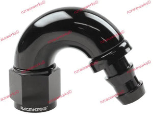 RACEWORKS PUSH LOK HOSE ENDS > 150 DEGREE - 400 SERIES | RWF-405-04BK-Hose Ends-NZRACEWORKS-Autoignite NZ