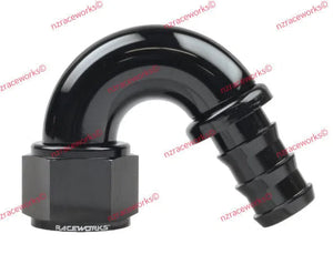 RACEWORKS PUSH LOK HOSE ENDS > 150 DEGREE - 400 SERIES | RWF-405-04BK-Hose Ends-NZRACEWORKS-Autoignite NZ