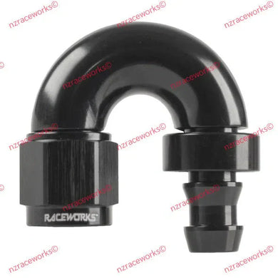 RACEWORKS PUSH LOK HOSE ENDS > 180 DEGREE - 400 SERIES | RWF-406-04BK-Hose Ends-NZRACEWORKS-Autoignite NZ