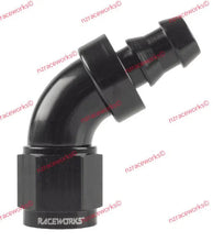 Load image into Gallery viewer, RACEWORKS PUSH LOK HOSE ENDS &gt; 60 DEGREE - 400 SERIES | RWF-408-04BK-Hose Ends-NZRACEWORKS-Autoignite NZ
