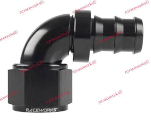 RACEWORKS PUSH LOK HOSE ENDS > 90 DEGREE - 400 SERIES | RWF-403-04BK-Hose Ends-NZRACEWORKS-Autoignite NZ