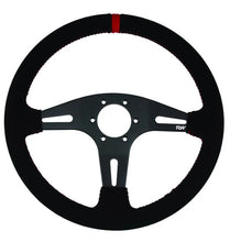 Load image into Gallery viewer, RACEWORKS SUEDE FLAT STEERING WHEEL 350MM
