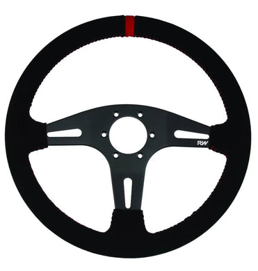 RACEWORKS SUEDE FLAT STEERING WHEEL 350MM