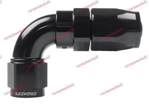 RACEWORKS TAPER HOSE ENDS 90 DEGREES - 110 SERIES | RWF-113-04BK-Hose Ends-NZRACEWORKS-Autoignite NZ