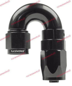 RACEWORKS TAPER HOSE FITTING AN-12 180DEG | RWF-116-12BK-HOSE FITTING-NZRACEWORKS-Autoignite NZ