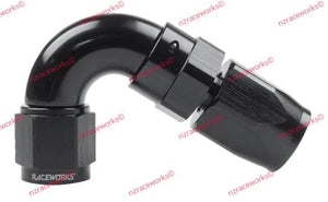 RACEWORKS TAPER HOSE FITTING AN-4 120DEG | RWF-114-04BK-HOSE FITTING-NZRACEWORKS-Autoignite NZ