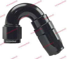 Load image into Gallery viewer, RACEWORKS TAPER HOSE FITTING AN-8 150DEG | RWF-115-08BK-HOSE FITTING-NZRACEWORKS-Autoignite NZ
