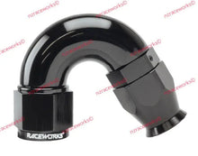 Load image into Gallery viewer, RACEWORKS TEFLON HOSE FITTING AN-8 150 DEG | RWF-205-08BK-HOSE FITTING-NZRACEWORKS-Autoignite NZ
