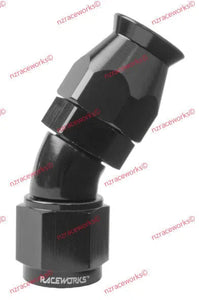 RACEWORKS TEFLON HOSE FITTING AN-8 30 DEG | RWF-207-08BK-HOSE FITTING-NZRACEWORKS-Autoignite NZ