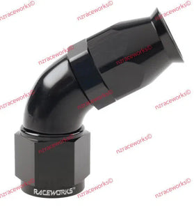 RACEWORKS TEFLON HOSE FITTING AN-8 60 DEG | RWF-208-08BK-HOSE FITTING-NZRACEWORKS-Autoignite NZ