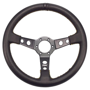 350MM LEATHER STEERING WHEELS ~ FLAT