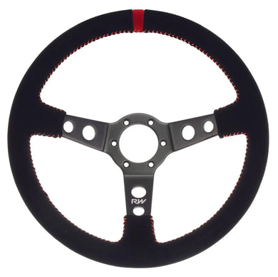 STEERING WHEEL DEEP SUEDE WITH ORANGE STITCHING | VPR-197OR